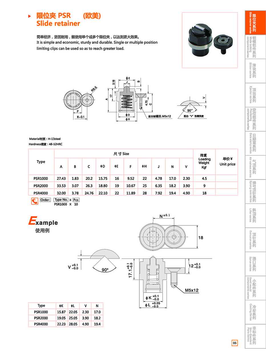 Slide Retainer PSR (Metric)